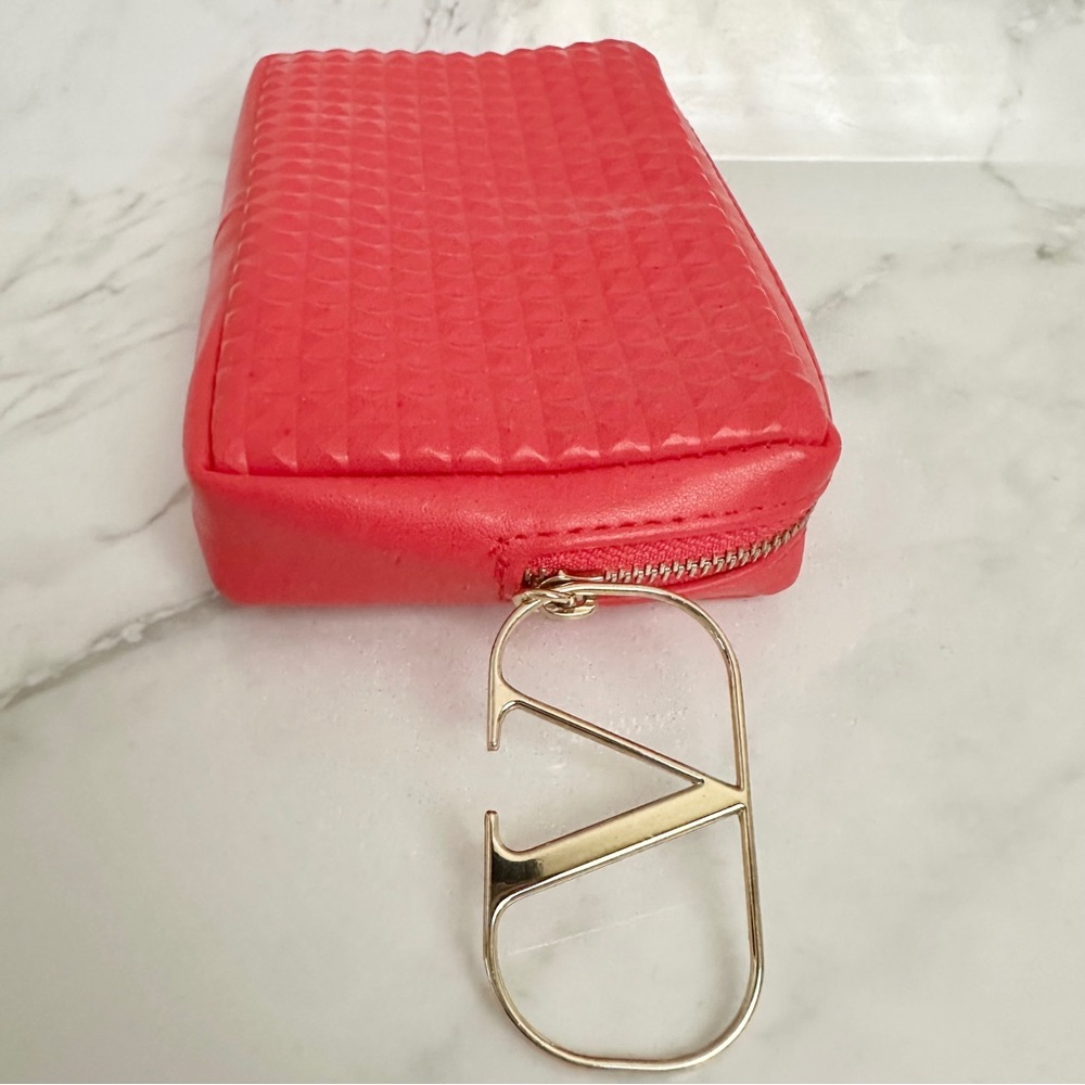 Valentino Beauty Toiletry Cosmetic Bag Pouch Red Gold - Picture 7 of 8